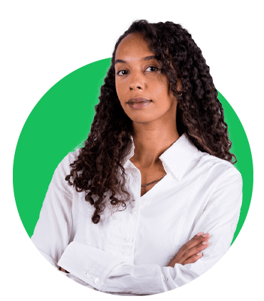 Portretfoto collega Marem in groene cirkel